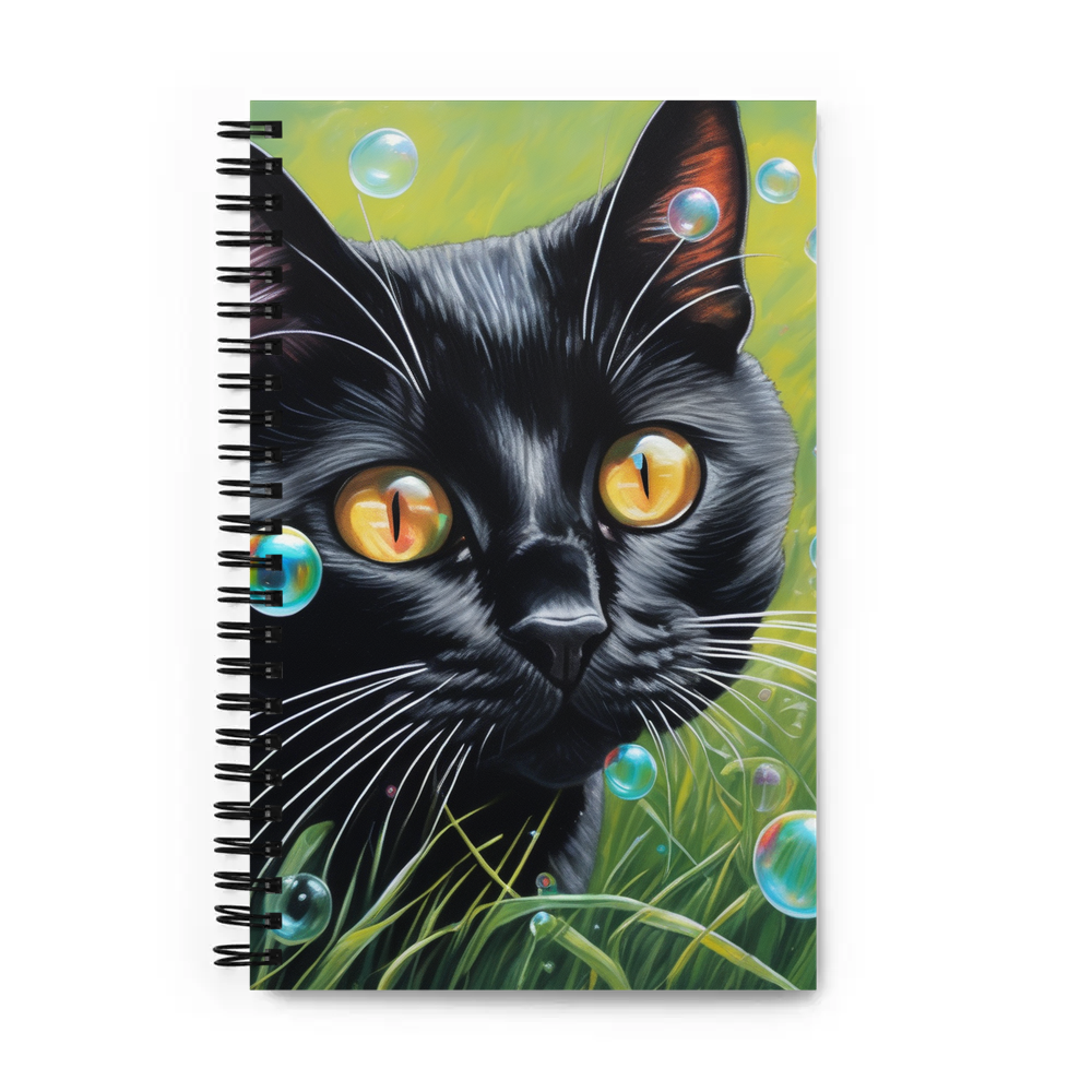 PugMug Custom Black American Shorthair Cat Spiral Notebook