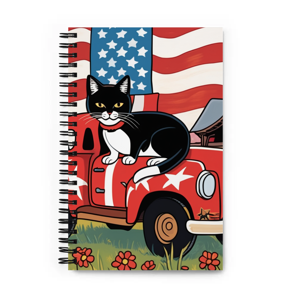 PugMug Custom Black Companion Cat Spiral Notebook
