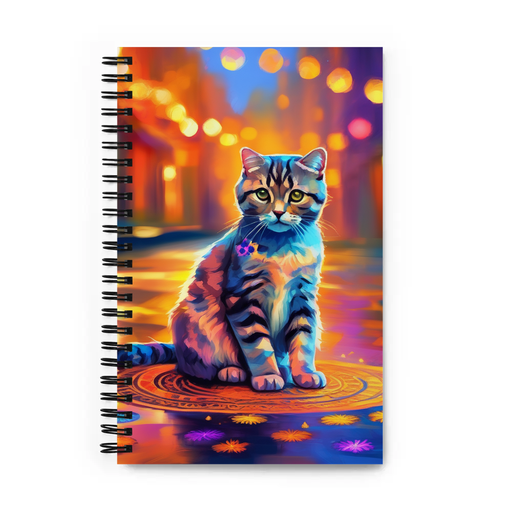 PugMug Custom Tabby Scottish Fold Cat Spiral Notebook