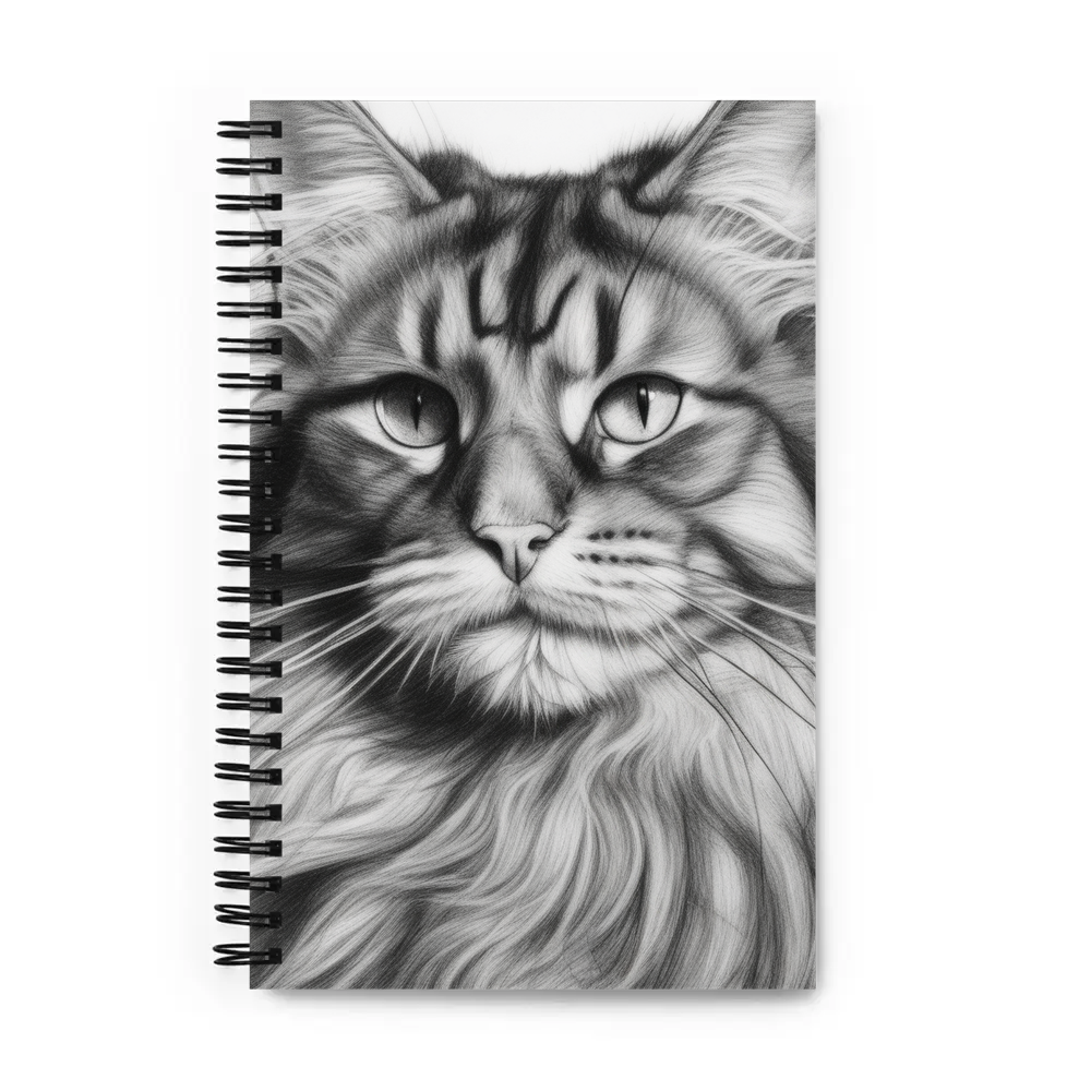 PugMug Custom Tabby Maine Coon Cat Spiral Notebook