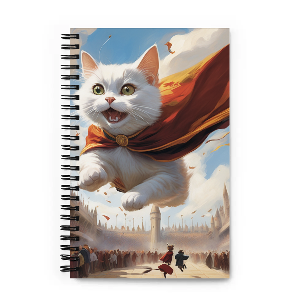 PugMug Custom White Companion Cat Spiral Notebook