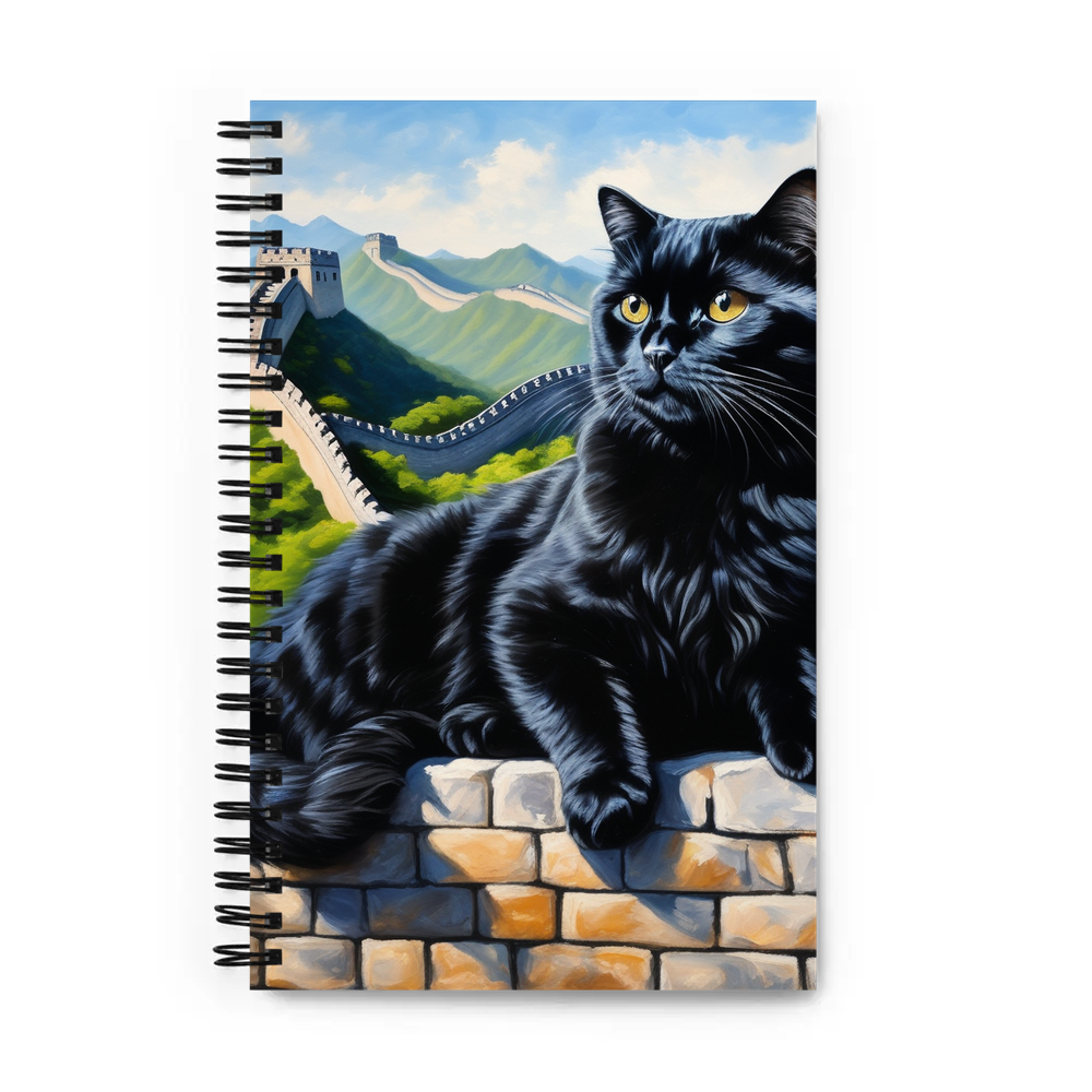 PugMug Custom Black Scottish Fold Cat Spiral Notebook