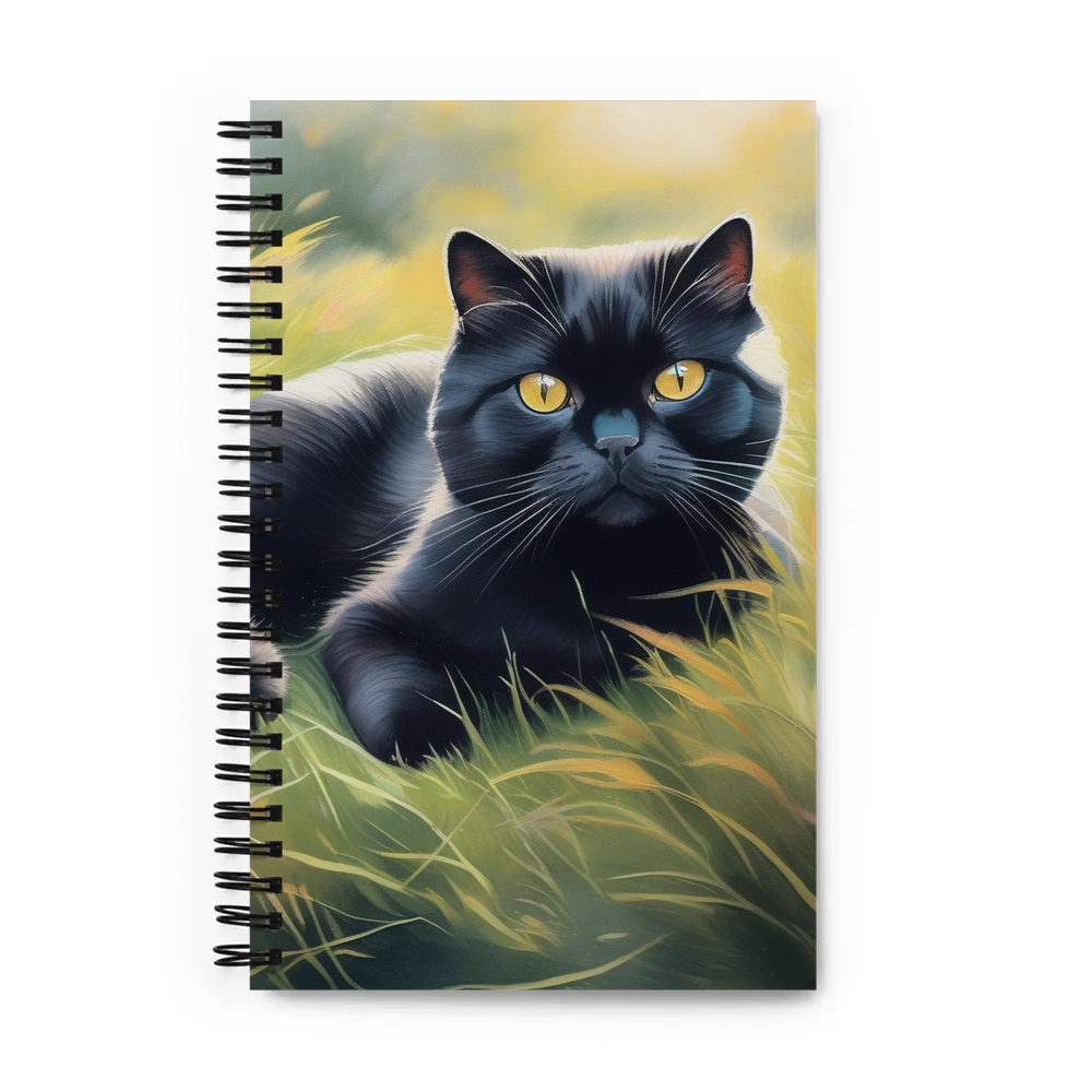 PugMug Custom Black Scottish Fold Cat Spiral Notebook