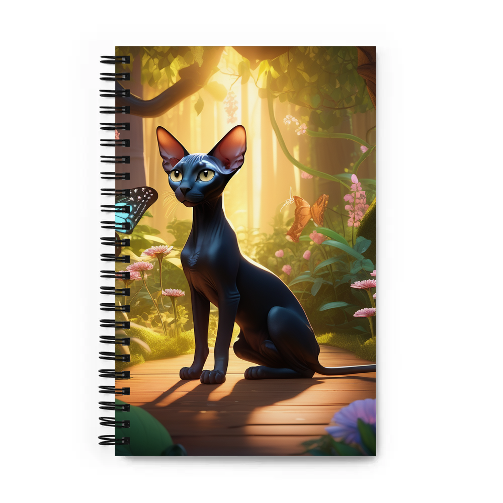 PugMug Custom Black Sphynx Cat Spiral Notebook