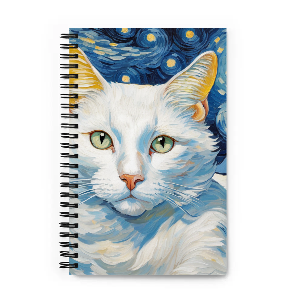 PugMug Custom White Companion Cat Spiral Notebook