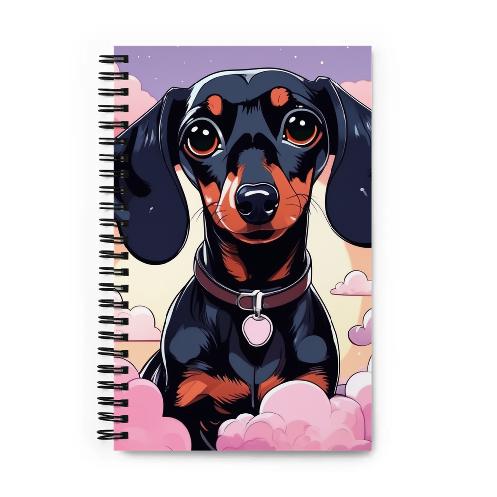 PugMug Custom Black Dachshund Spiral Notebook
