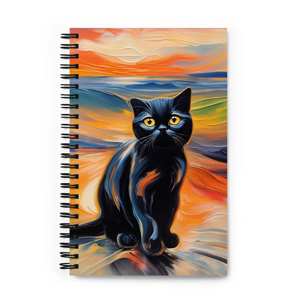 PugMug Custom Black Scottish Fold Cat Spiral Notebook