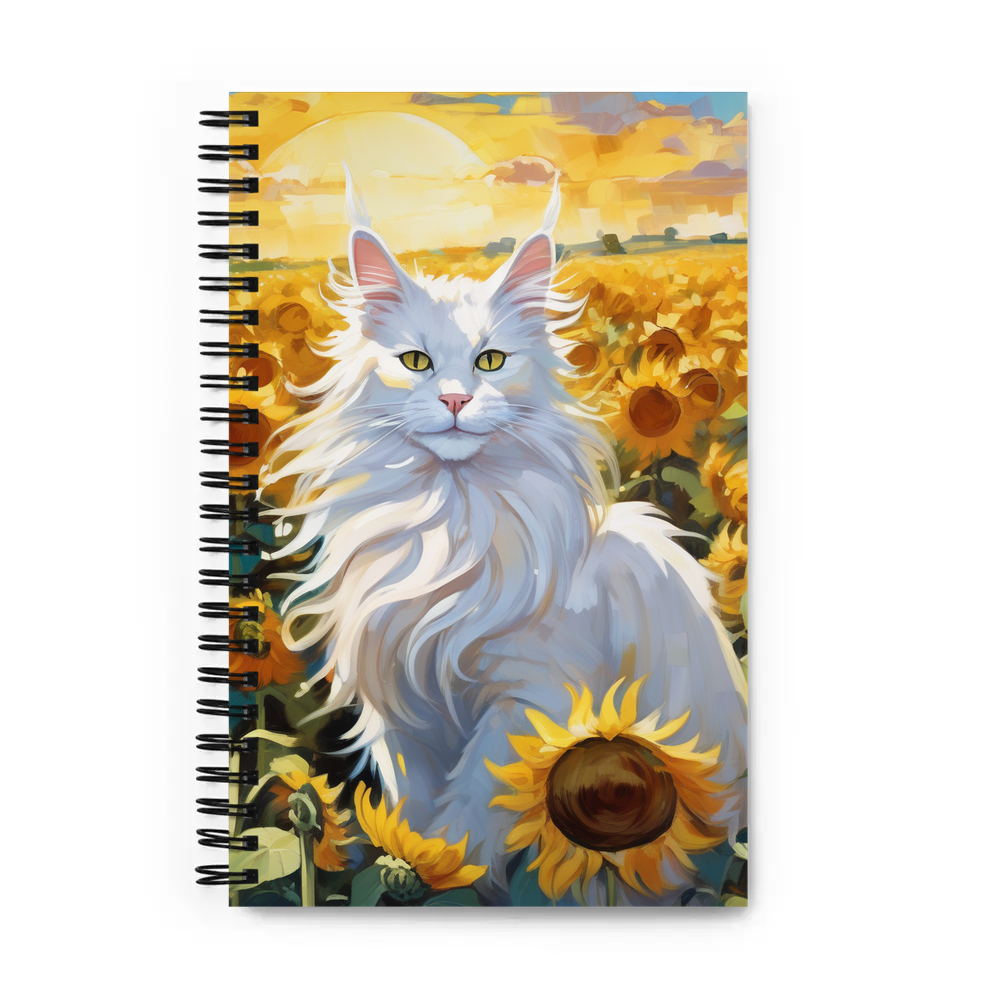 PugMug Custom White Maine Coon Cat Spiral Notebook