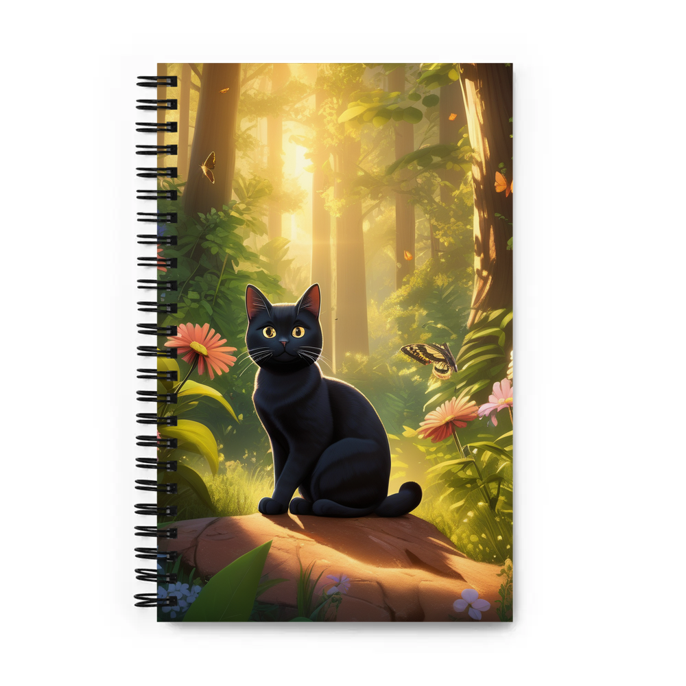 PugMug Custom Black American Shorthair Cat Spiral Notebook