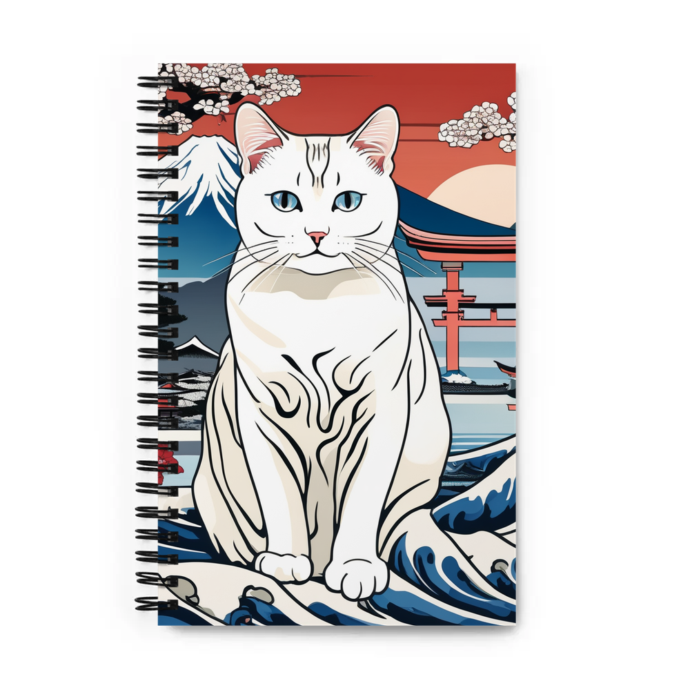 PugMug Custom White Companion Cat Spiral Notebook