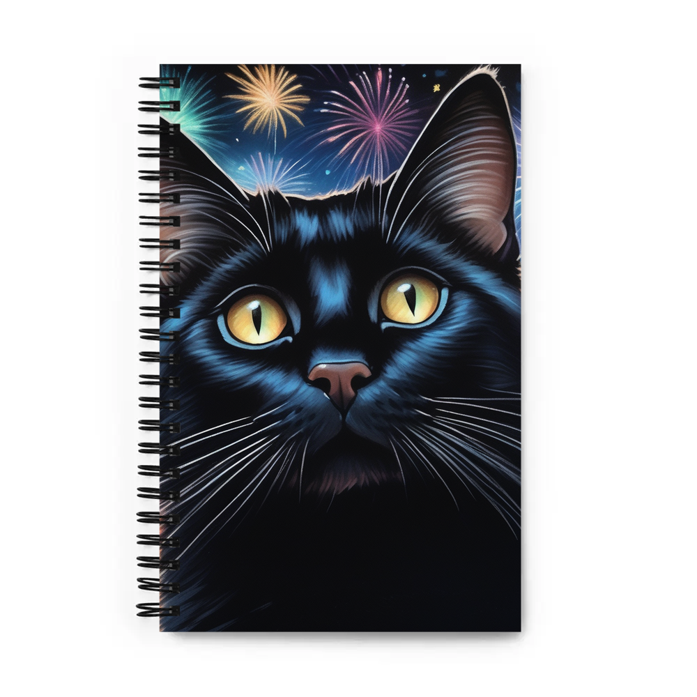 PugMug Custom Black Companion Cat Spiral Notebook