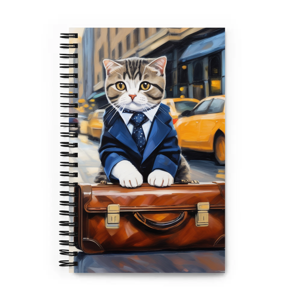 PugMug Custom Tabby Scottish Fold Cat Spiral Notebook