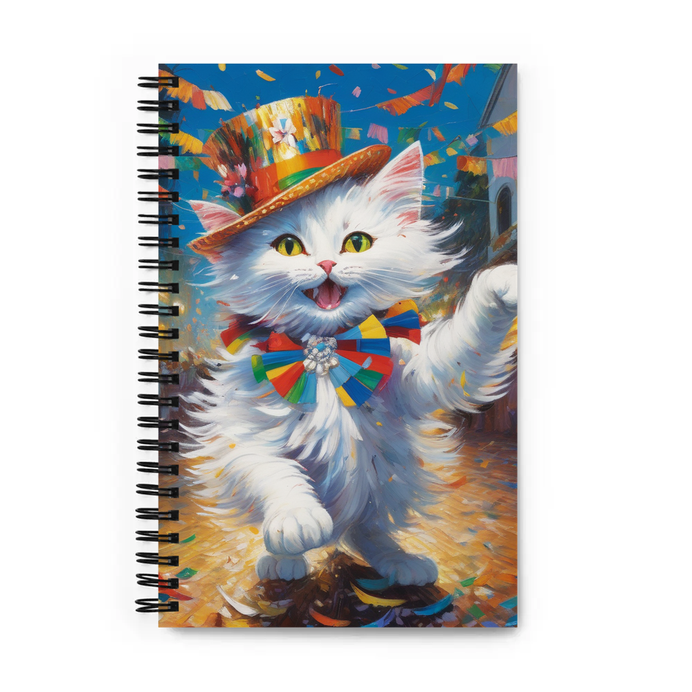 PugMug Custom White Companion Cat Spiral Notebook