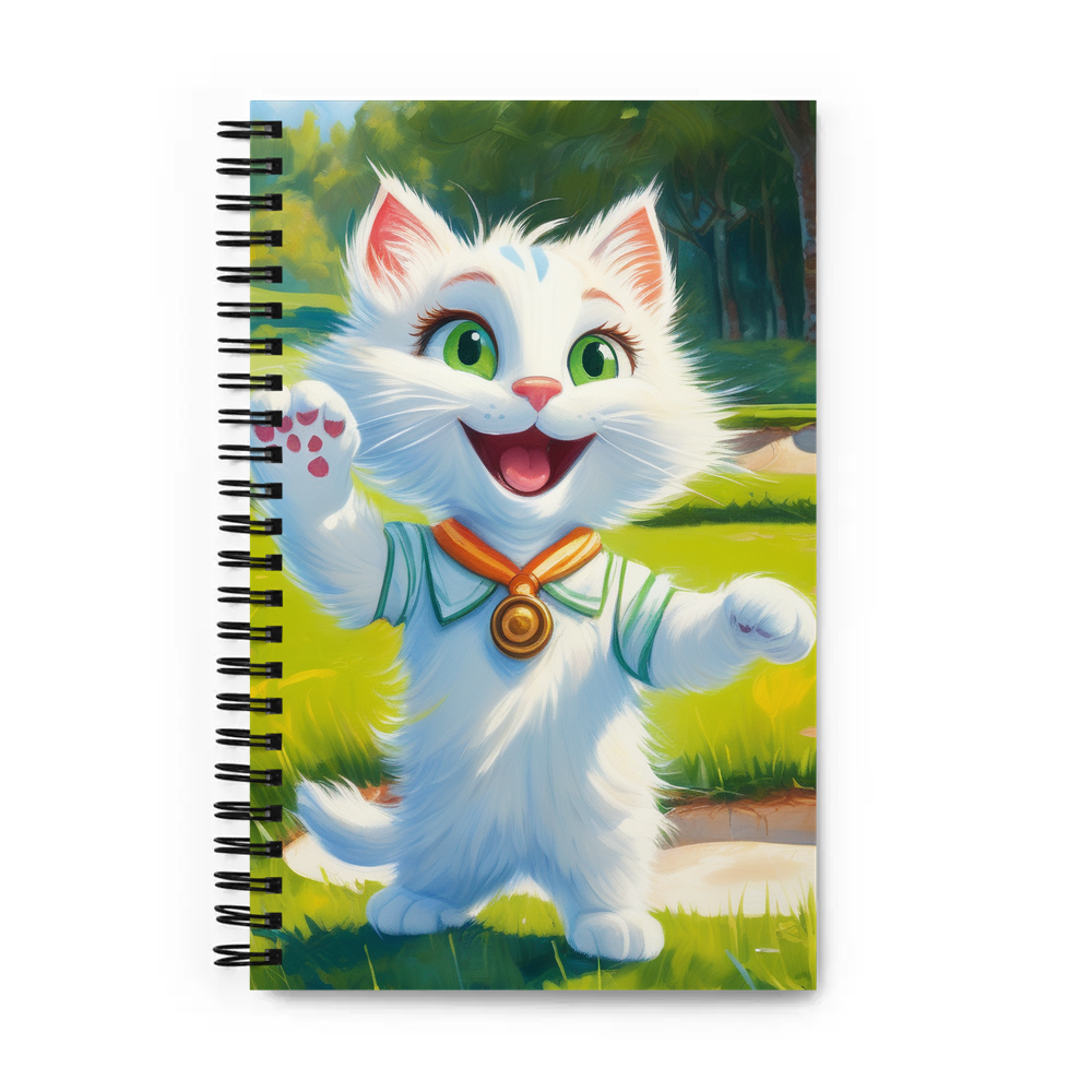 PugMug Custom White Companion Cat Spiral Notebook