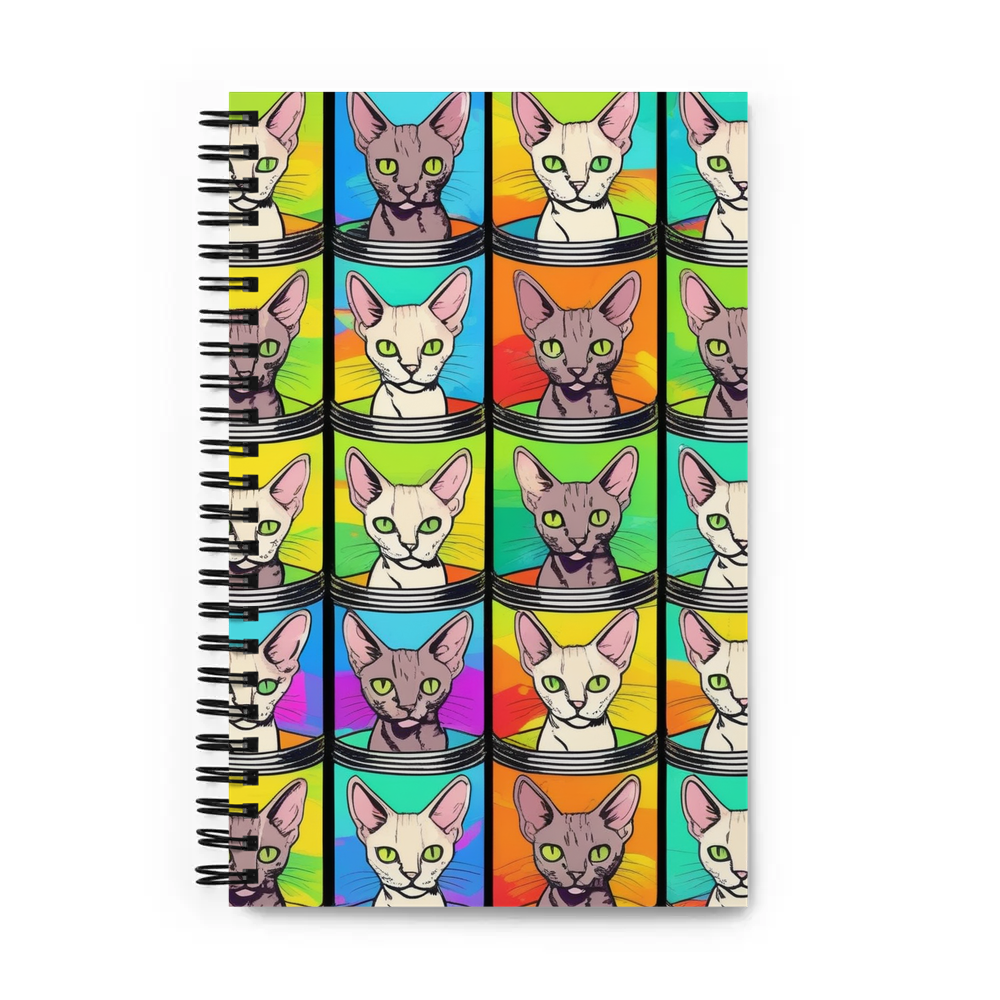 PugMug Custom Tabby Devon Rex Cat Spiral Notebook