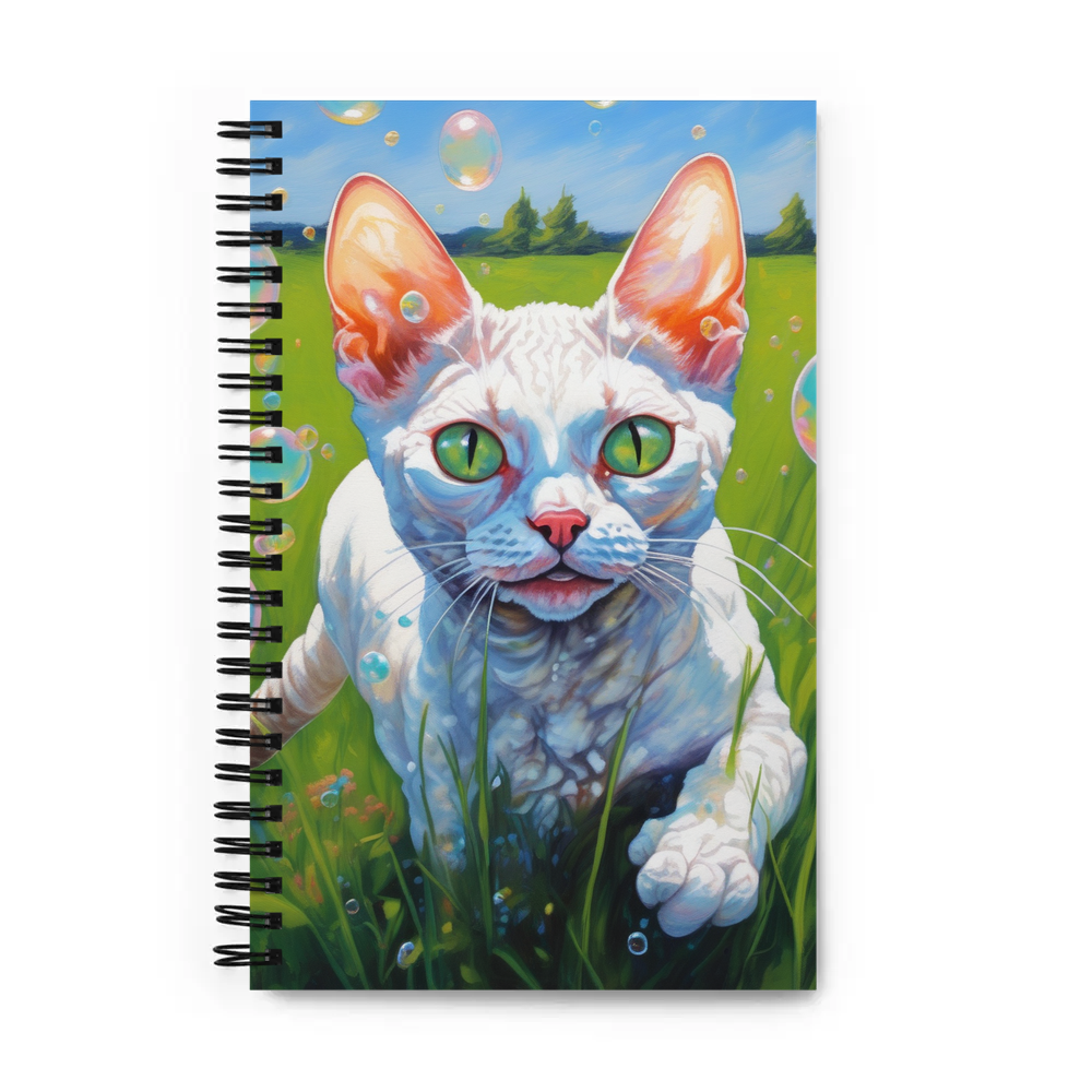 PugMug Custom White Devon Rex Cat Spiral Notebook