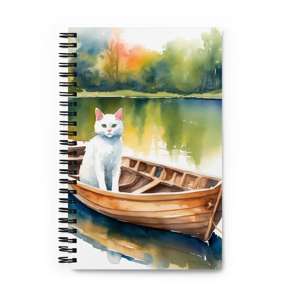PugMug Custom White Companion Cat Spiral Notebook