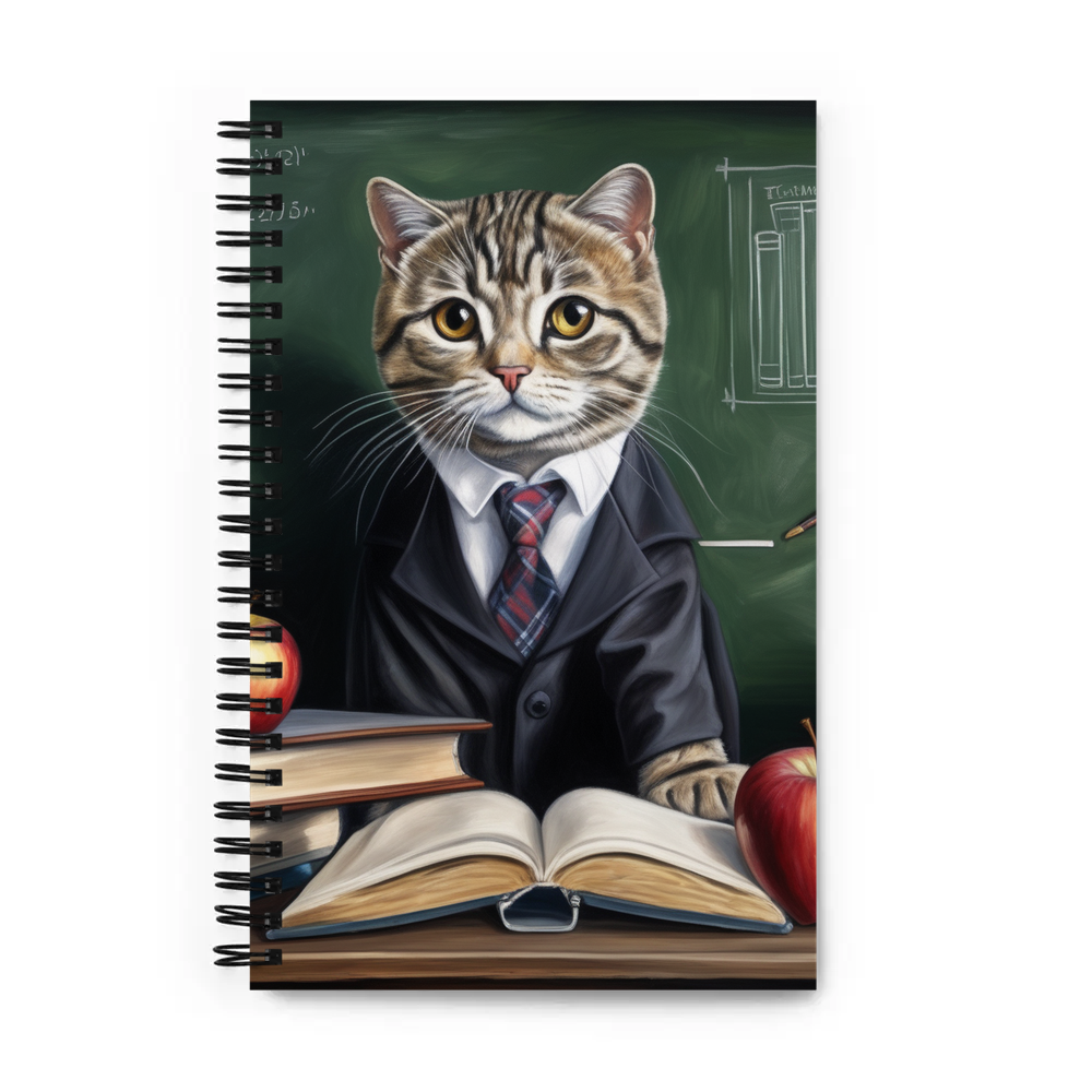 PugMug Custom Tabby Scottish Fold Cat Spiral Notebook