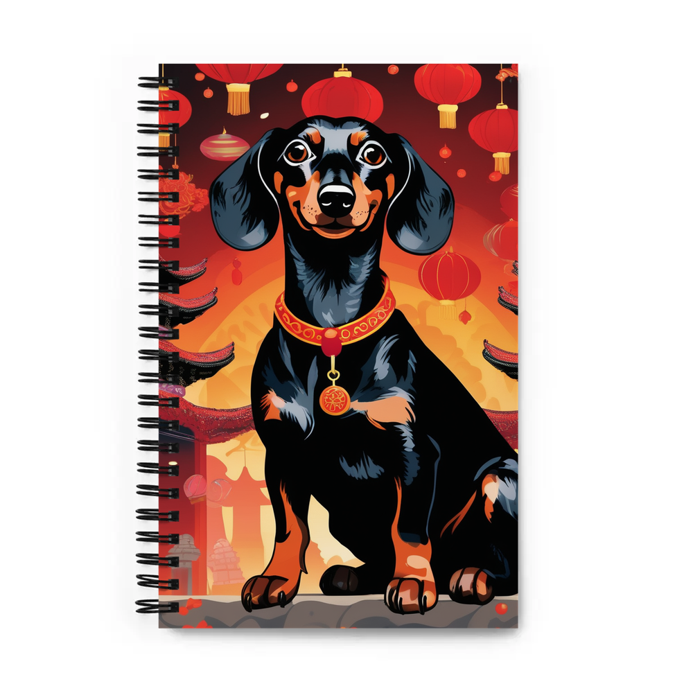 PugMug Custom Black Dachshund Spiral Notebook
