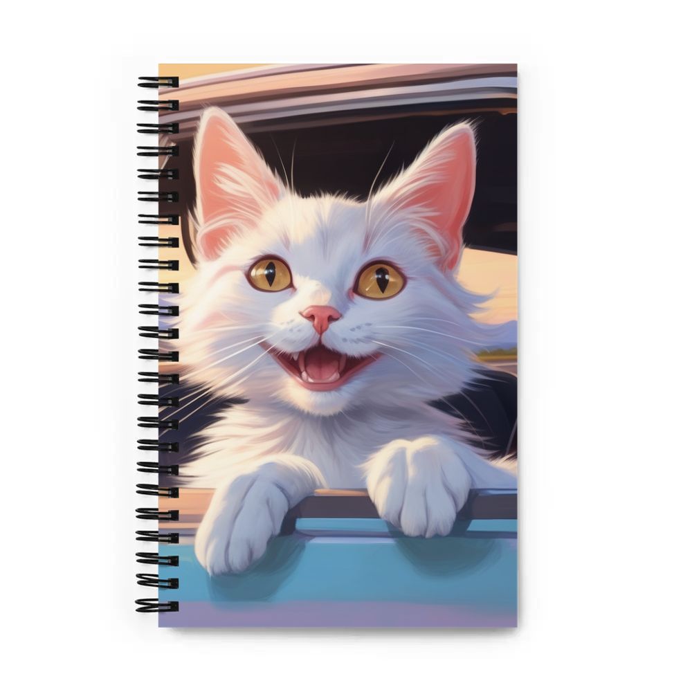 PugMug Custom White Companion Cat Spiral Notebook