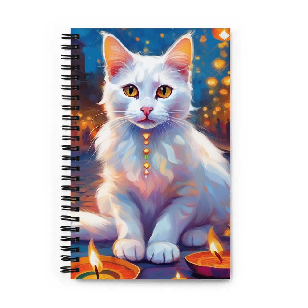 PugMug Custom White Companion Cat Spiral Notebook