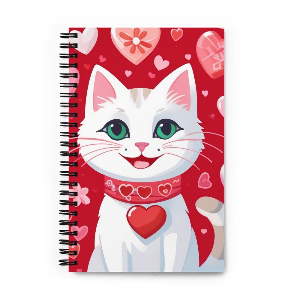 PugMug Custom White Companion Cat Spiral Notebook