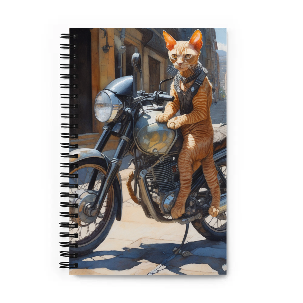PugMug Custom Tabby Devon Rex Cat Spiral Notebook