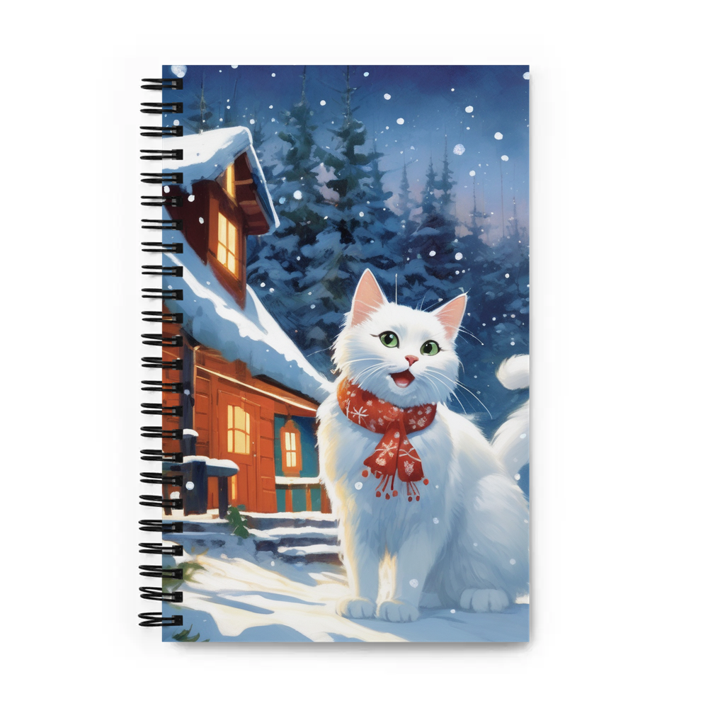 PugMug Custom White Companion Cat Spiral Notebook