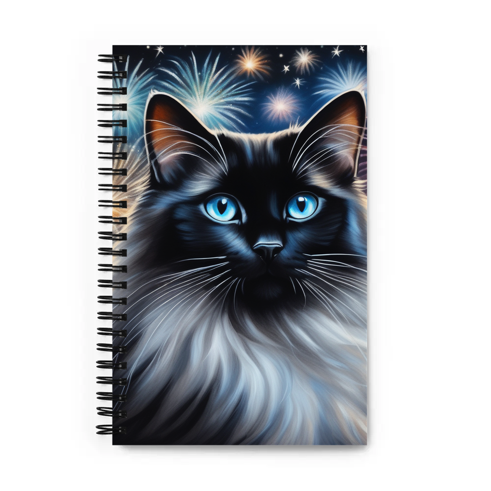 PugMug Custom Black Ragdoll Cat Spiral Notebook