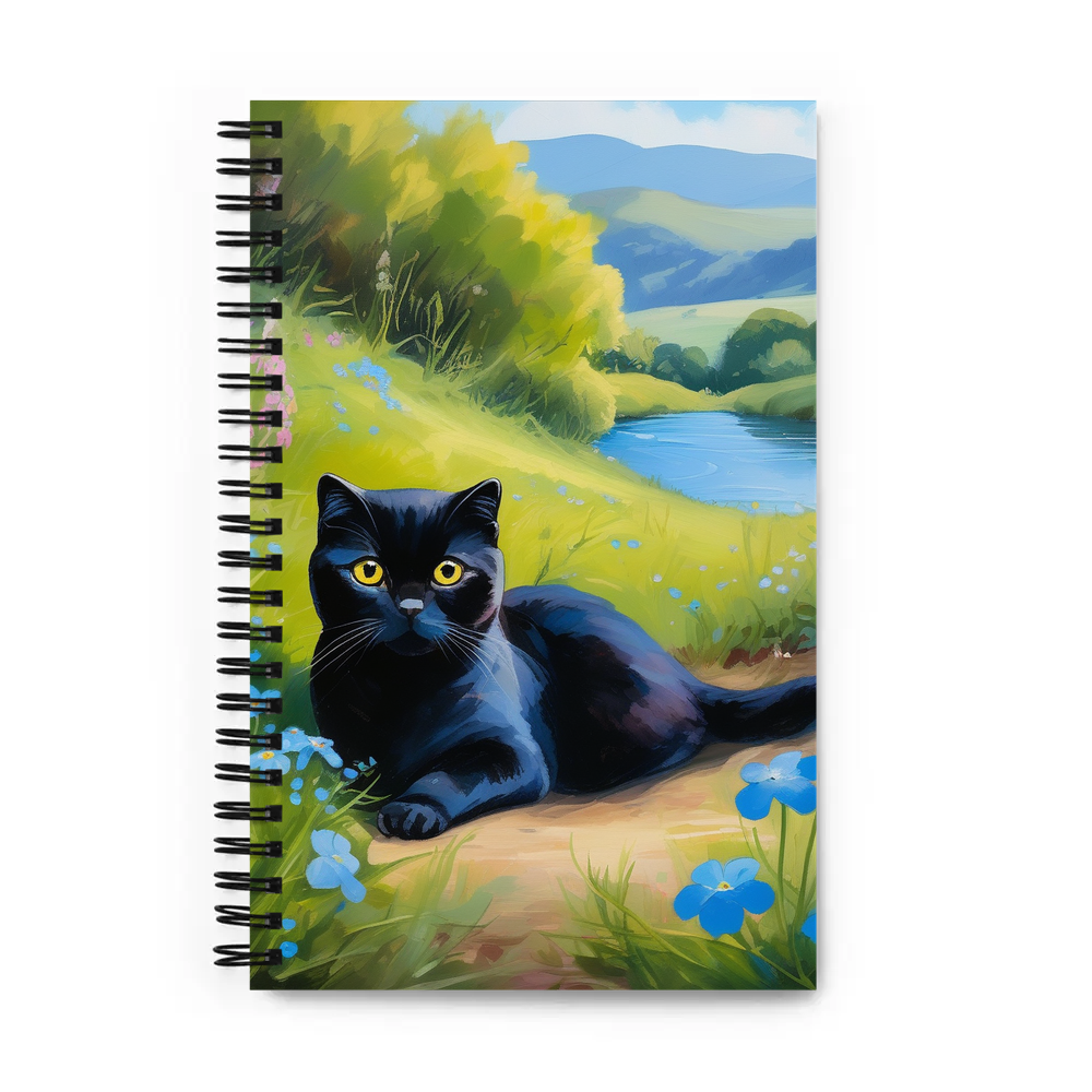 PugMug Custom Black Scottish Fold Cat Spiral Notebook