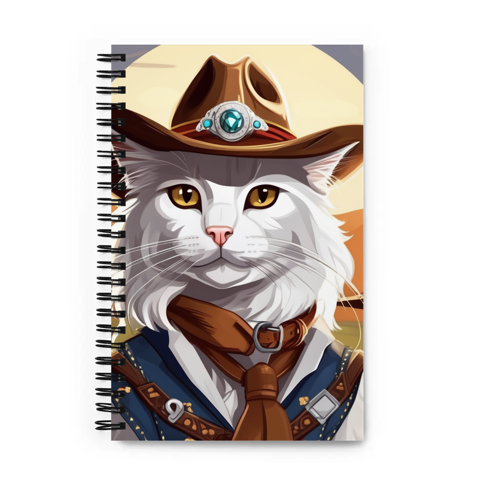 PugMug Custom White Maine Coon Cat Spiral Notebook