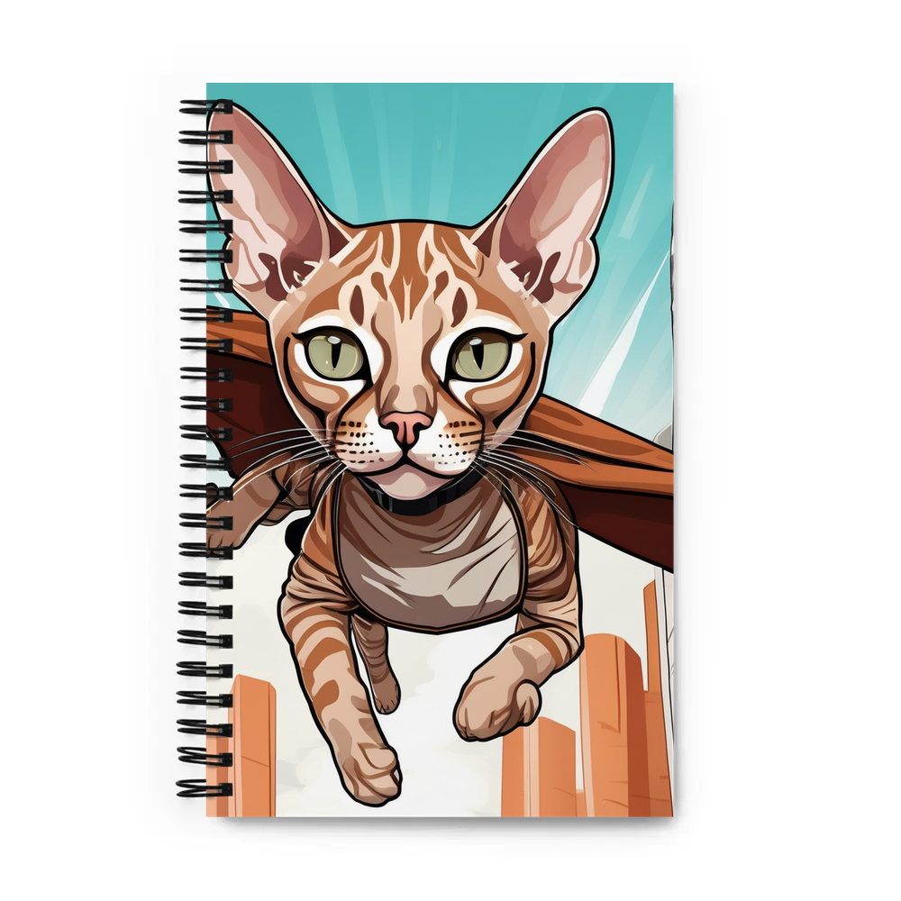PugMug Custom Tabby Devon Rex Cat Spiral Notebook