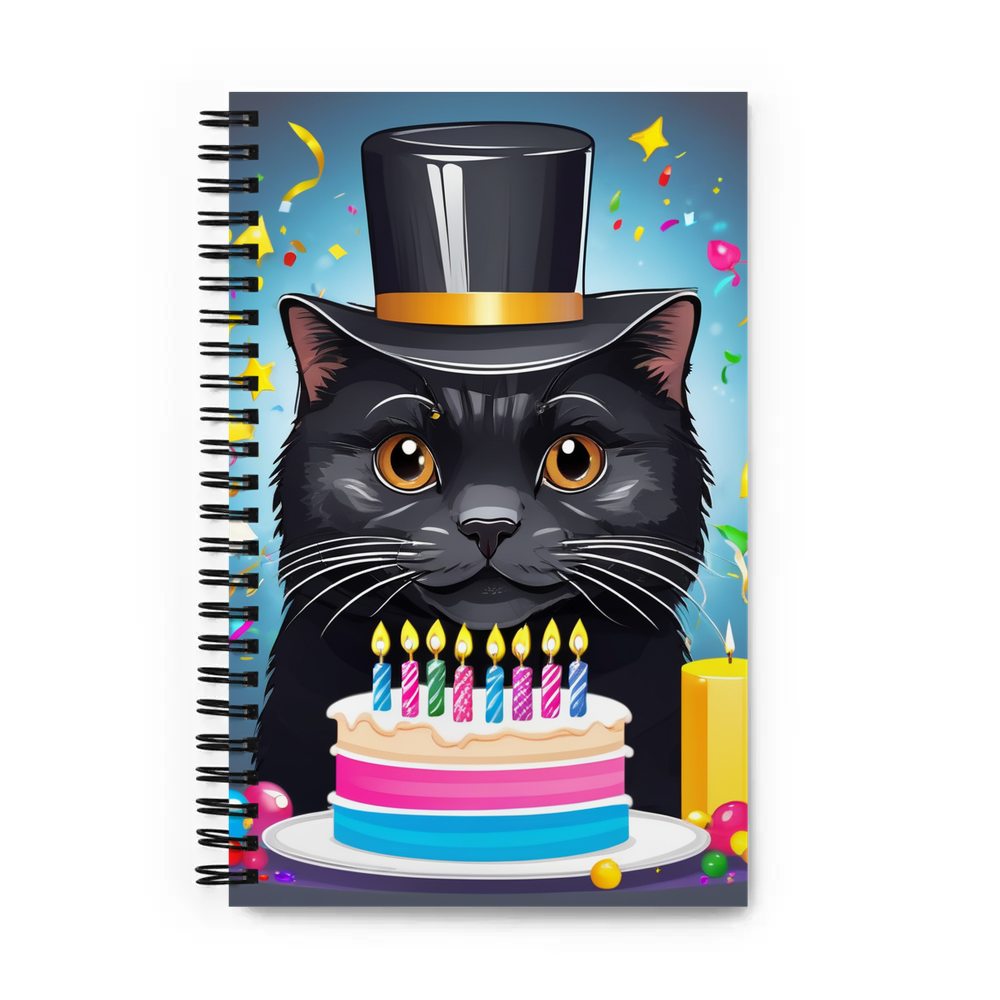 PugMug Custom Black Scottish Fold Cat Spiral Notebook