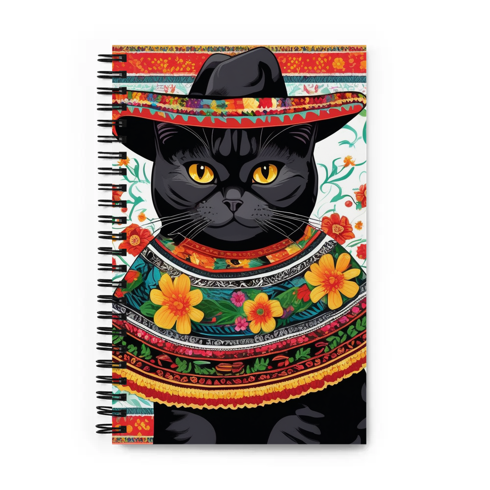 PugMug Custom Black British Shorthair Cat Spiral Notebook