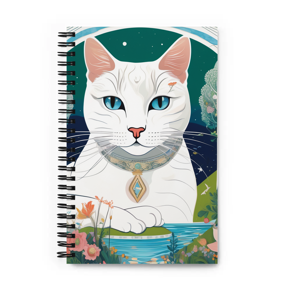 PugMug Custom White Companion Cat Spiral Notebook
