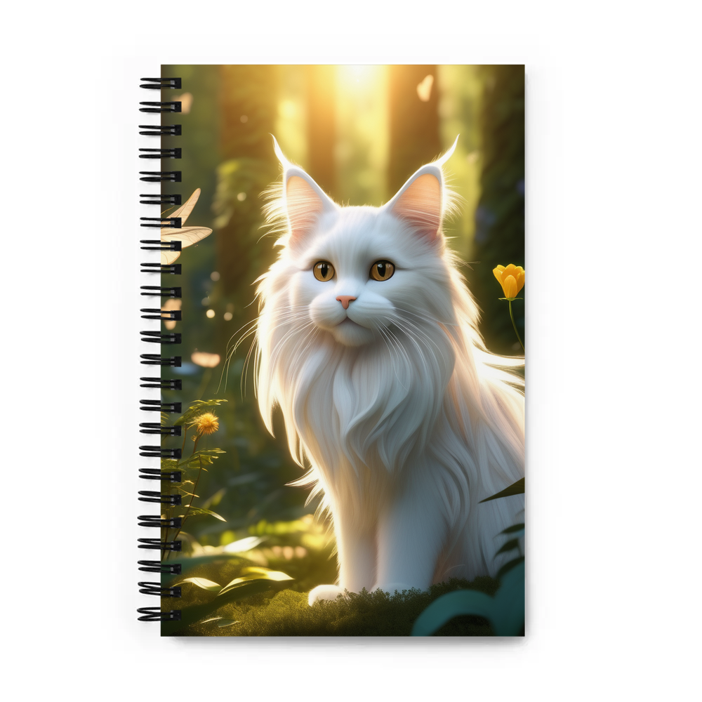 PugMug Custom White Maine Coon Cat Spiral Notebook