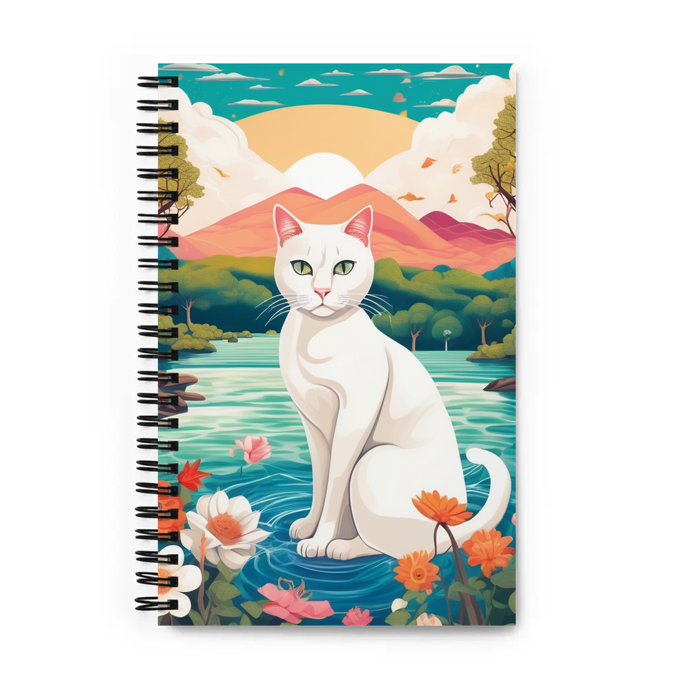 PugMug Custom White Companion Cat Spiral Notebook