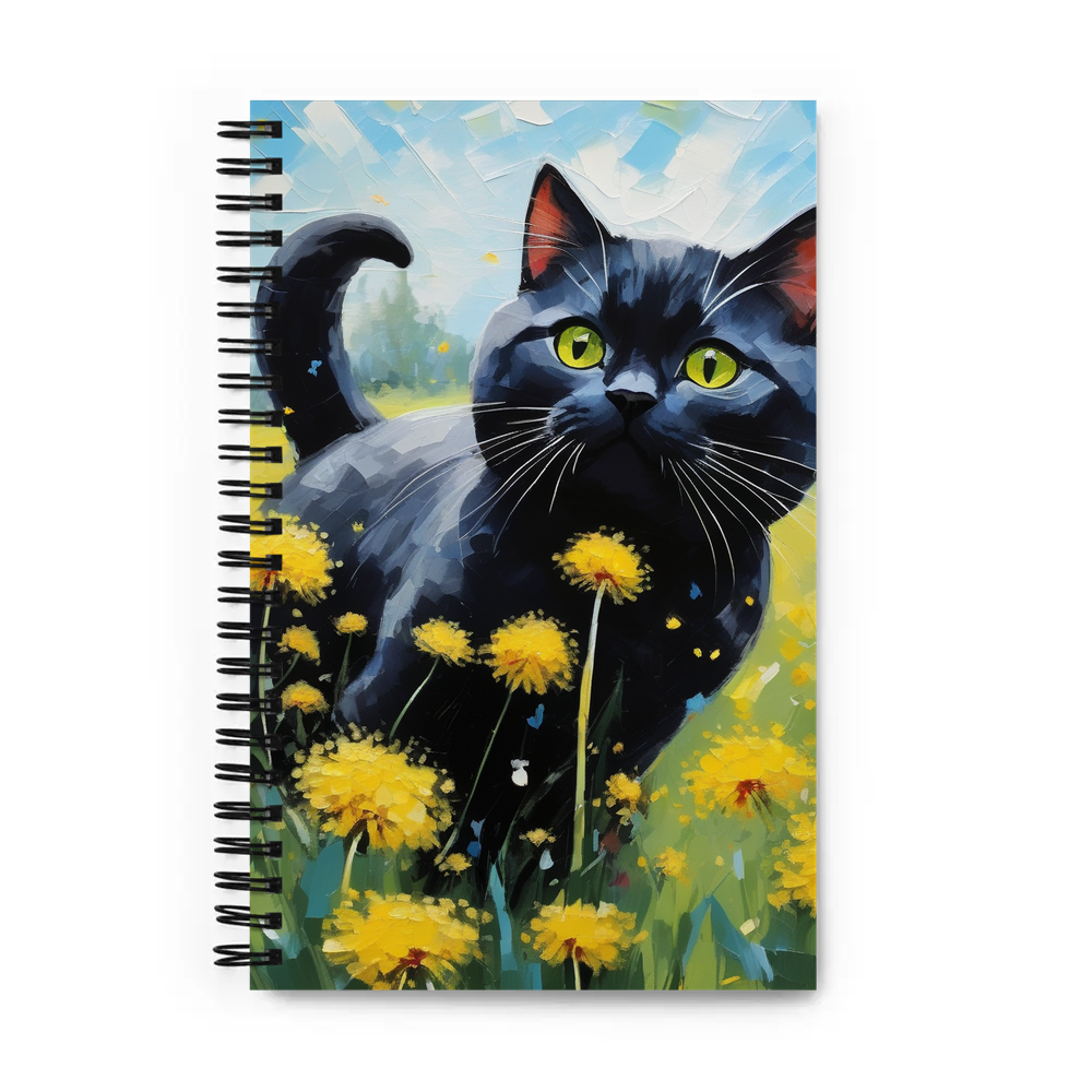 PugMug Custom Black British Shorthair Cat Spiral Notebook