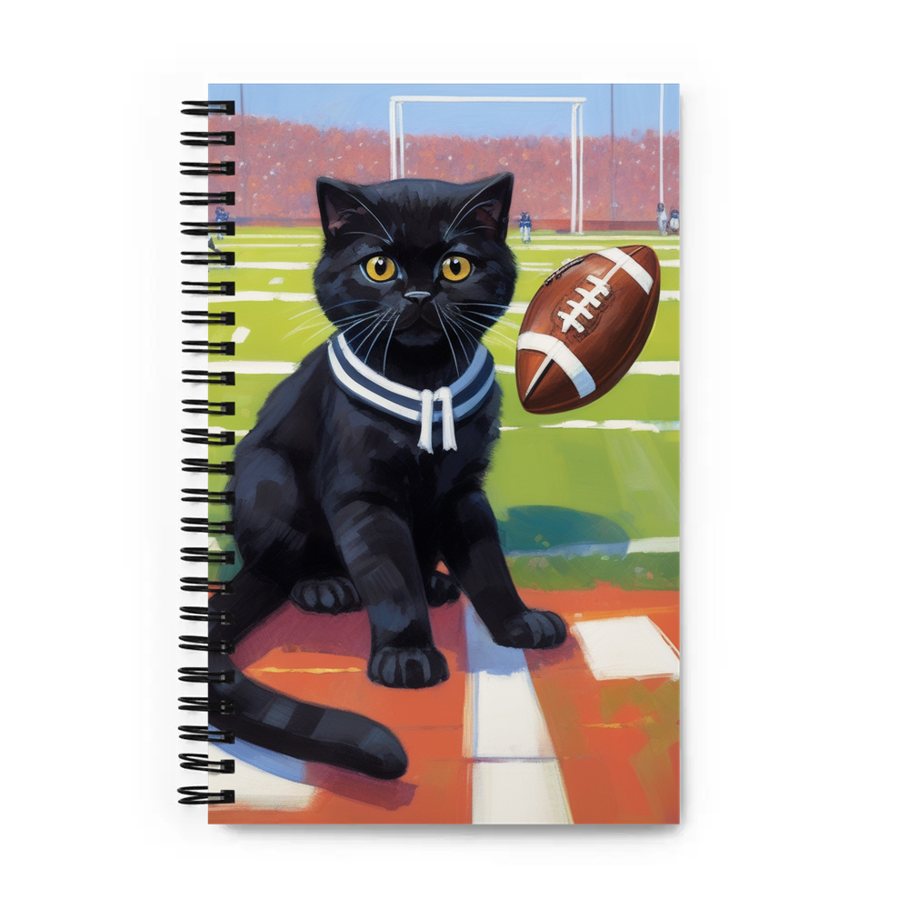 PugMug Custom Black Scottish Fold Cat Spiral Notebook