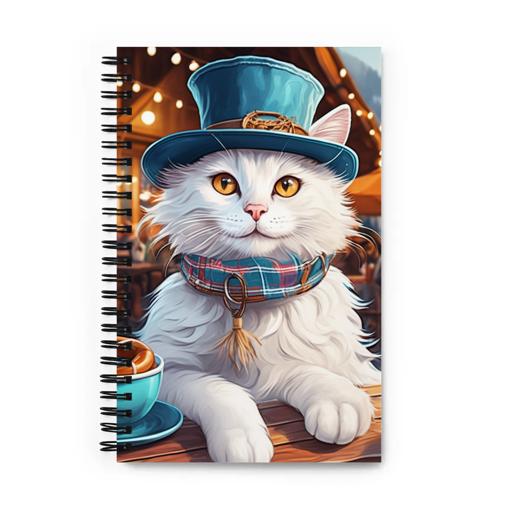 PugMug Custom White Companion Cat Spiral Notebook