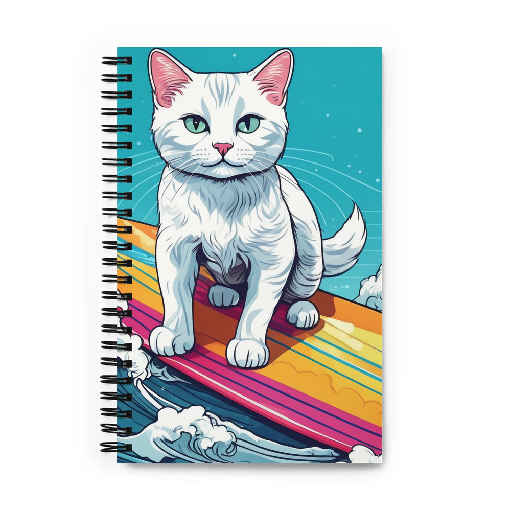 PugMug Custom White Companion Cat Spiral Notebook