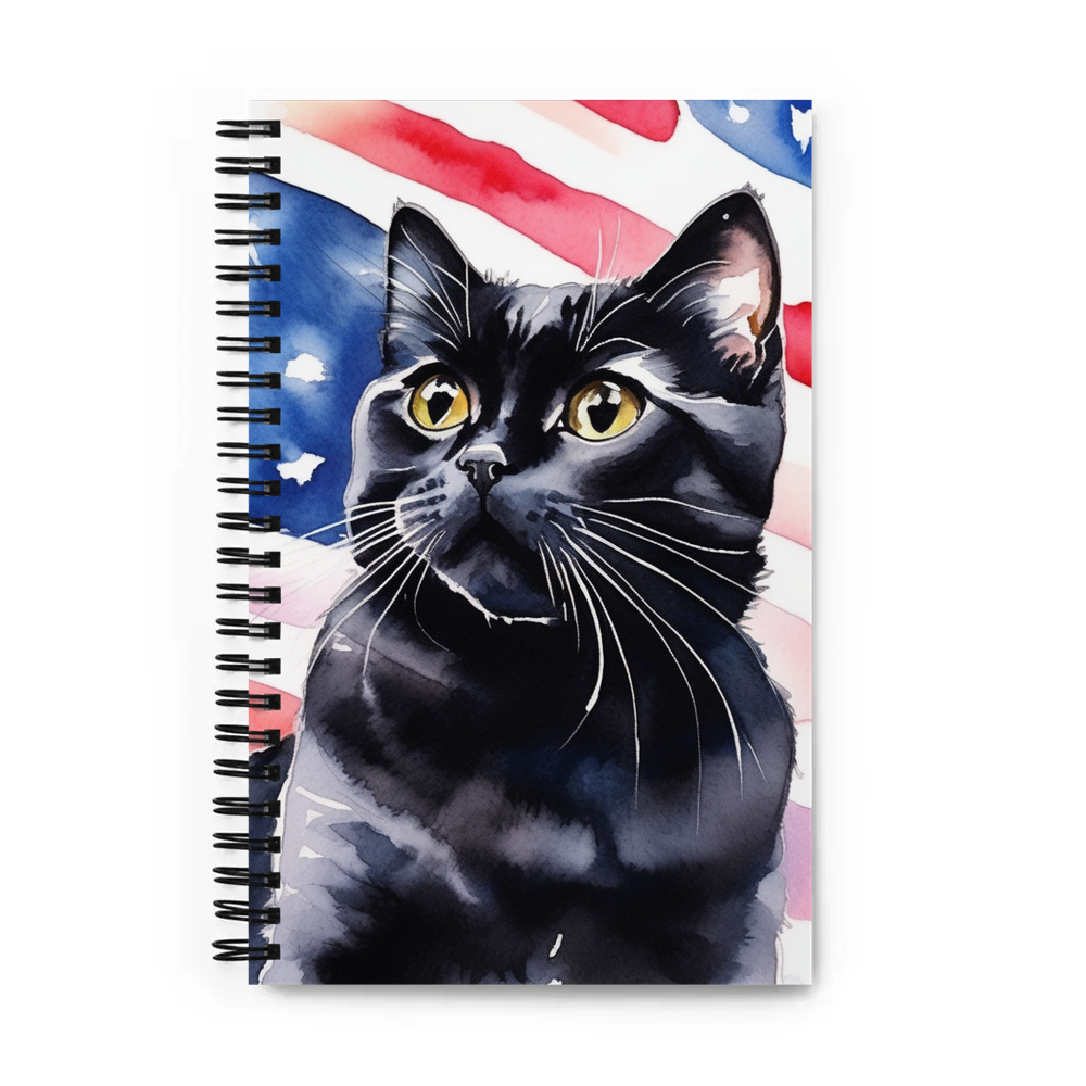 PugMug Custom Black Scottish Fold Cat Spiral Notebook