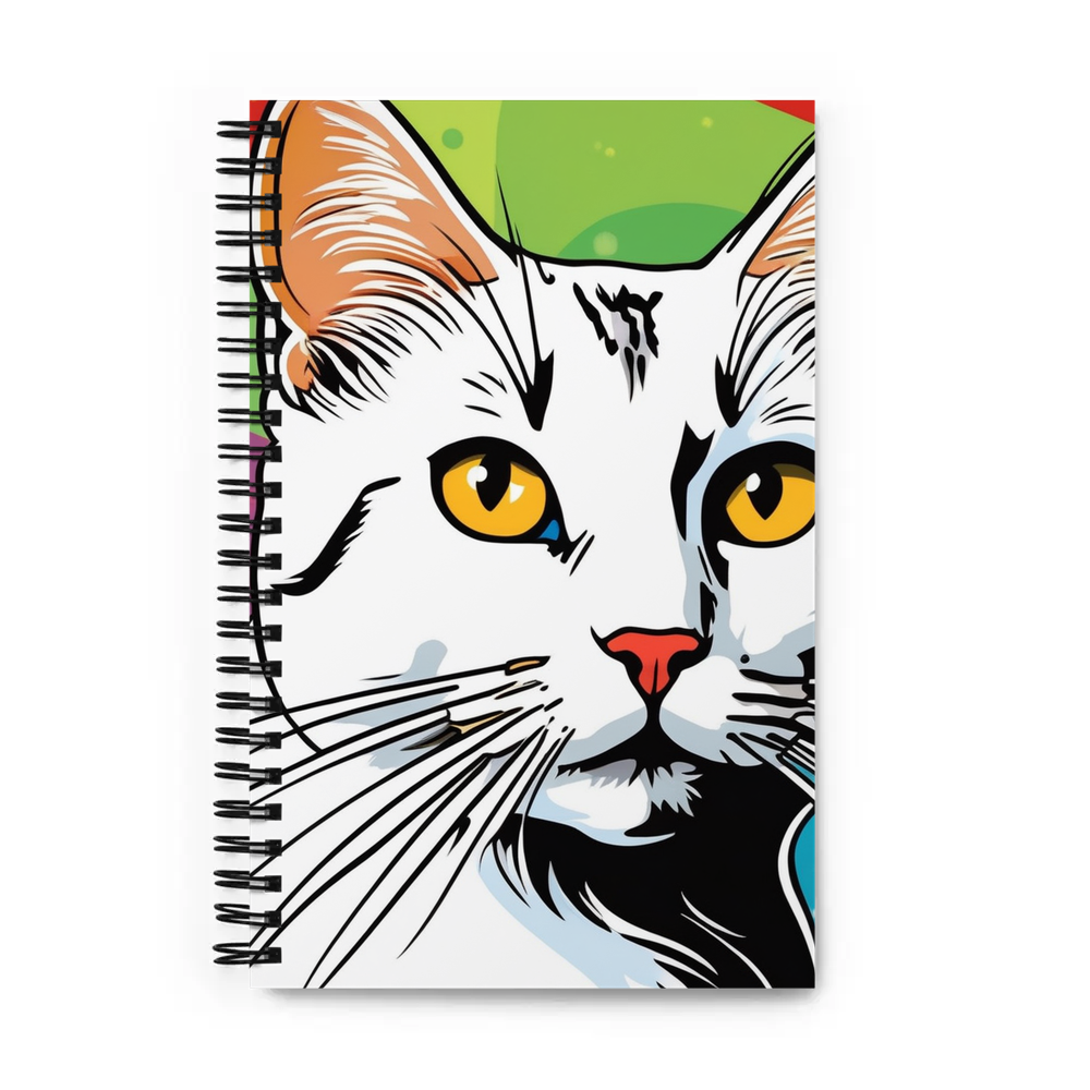 PugMug Custom White Companion Cat Spiral Notebook