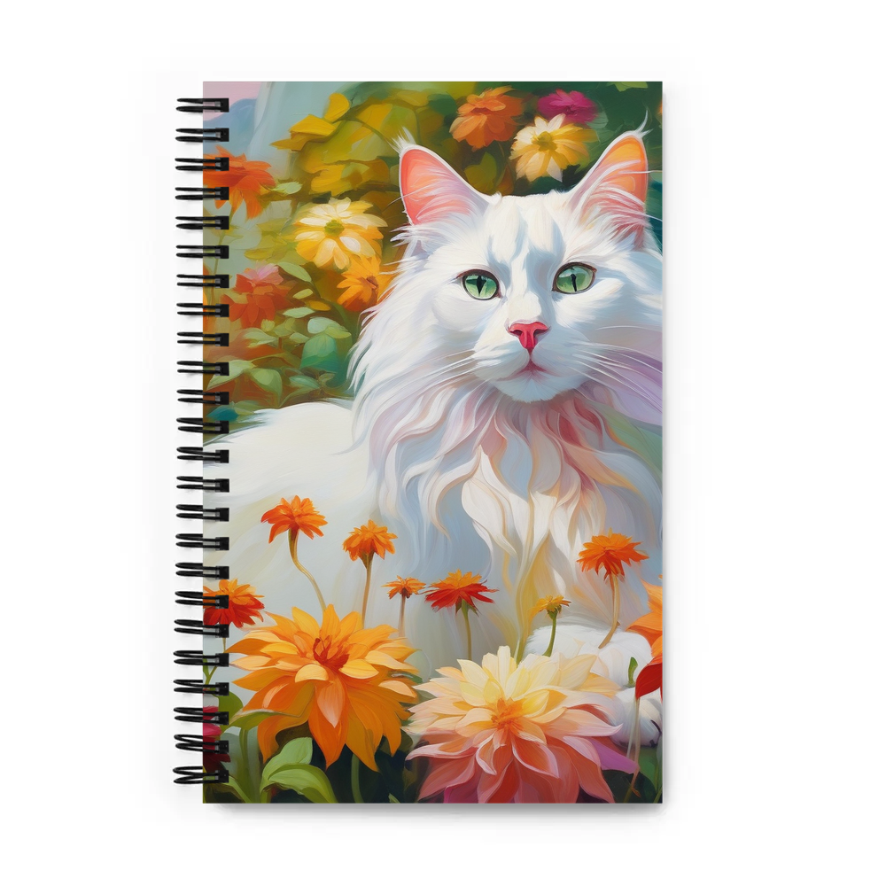 PugMug Custom White Companion Cat Spiral Notebook