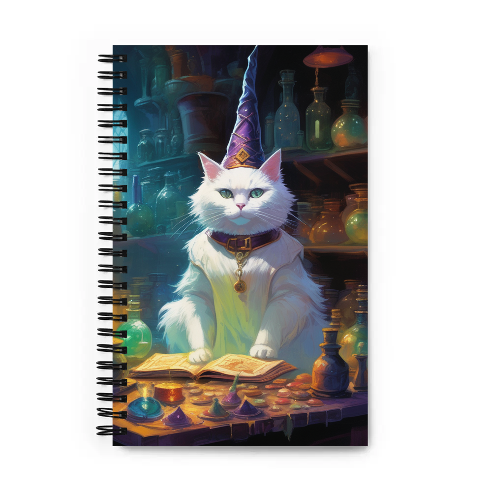 PugMug Custom White Companion Cat Spiral Notebook