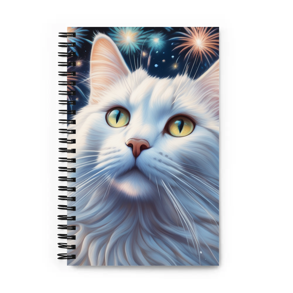 PugMug Custom White Companion Cat Spiral Notebook