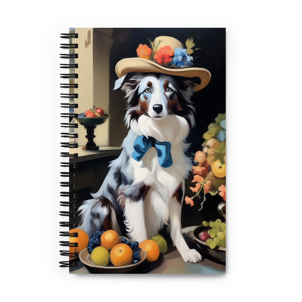 PugMug Custom Blue Merle Border Collie Spiral Notebook