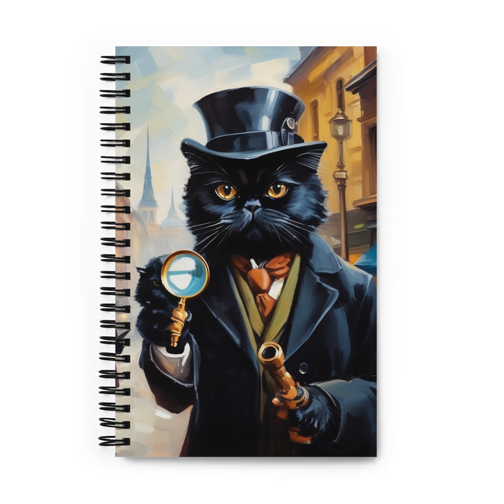 PugMug Custom Black Persian Cat Spiral Notebook