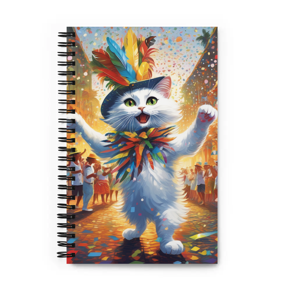 PugMug Custom White Companion Cat Spiral Notebook