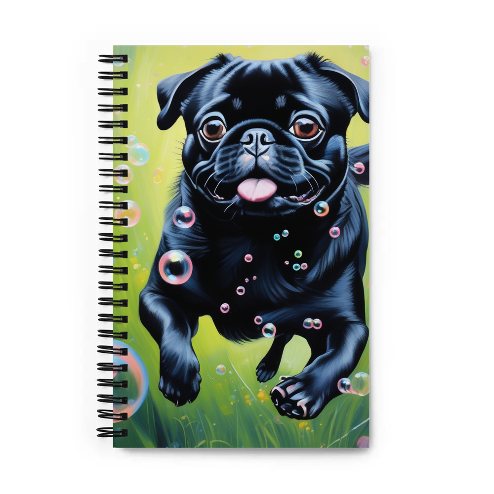 PugMug Custom Black Pug Spiral Notebook